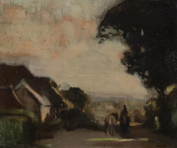 William George Robb — William George ROBB (1872-1940), 'Paysage villageois', huile