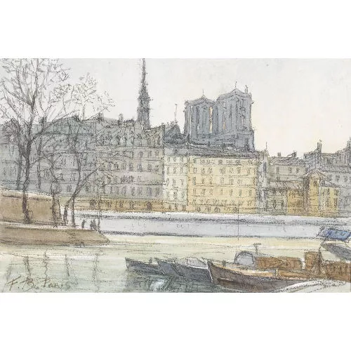 Frank-Will — La Seine avec Notre-Dame à Paris