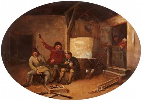 Pieter de Bloot — Intérieur de pièce avec des paysans qui boivent