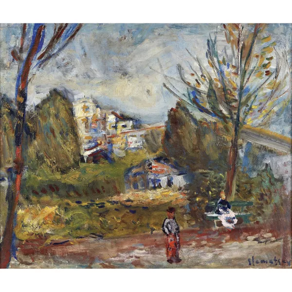 Avigdor Stematsky — Landschaft mit zwei Figuren.