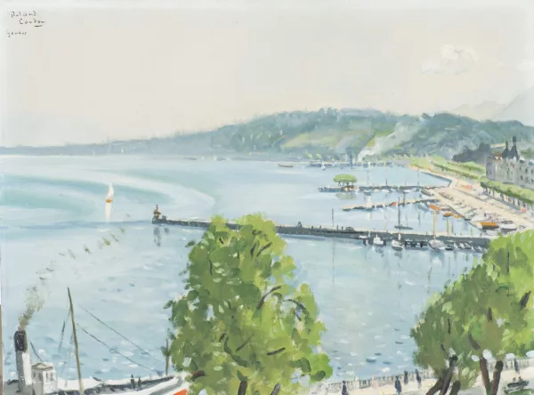 Roland Coudon — Roland COUDON (1897-1954), 'Vue de Genève', huile