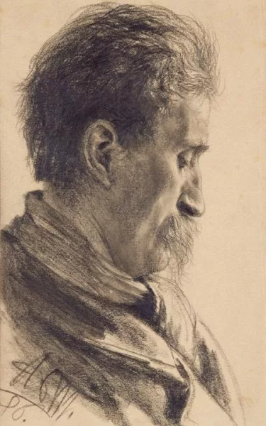 Adolph von Menzel — Bildnis eines Mannes im Profil