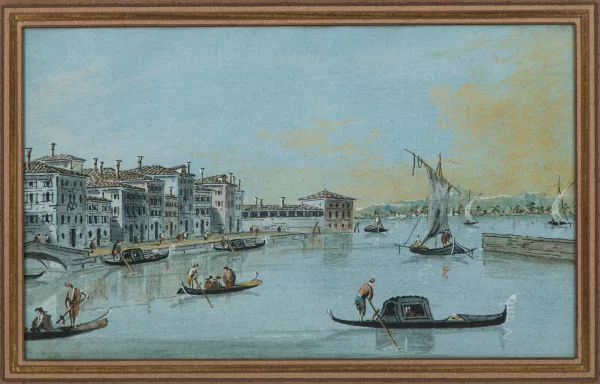 Giacomo Guardi — "Veduta della Riva de Schiavoni cominciando dalla Chiesa della Pietà fino al ponte di Ca' Bernardi