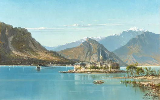 Achille Dovera — L'Isola dei Pescatori, Lago Maggiore, 1872