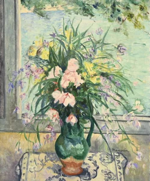 Henri Manguin — "Lauriers-Roses et pois de senteur devant la véranda",