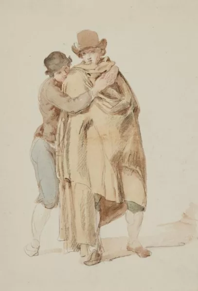 Johann Georg von Dillis — Zwei stehende Männer