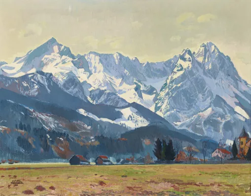 Carl Reiser — Wettersteingebirge mit Zugspitze, 1925