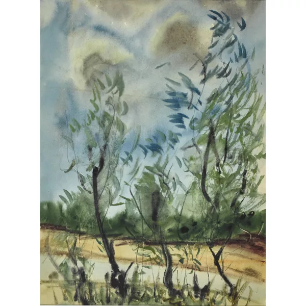 Anatoly Zverev — Paysage avec de jeunes arbres.