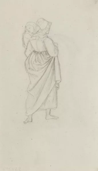 Georg Friedrich Kersting — Rückenfigur einer Frau mit Kind