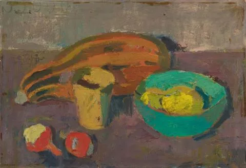 Albert Wigand — Ohne Titel (Stillleben mit Kürbis und grüner Schale)