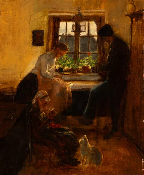 Fritz von Uhde — Attribué à Uhde Fritz von — Famille dans une salle de séjour