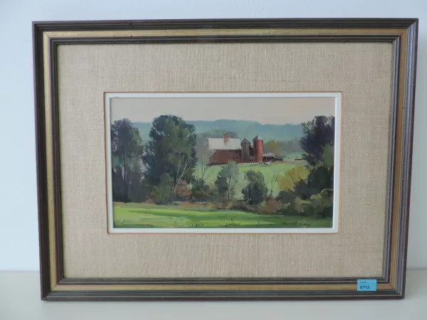 Bernard Corey — Red barn with Silo