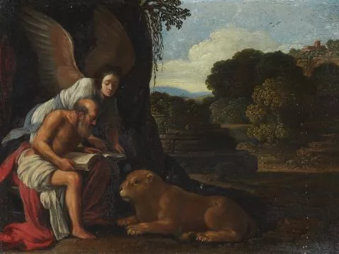 Adam Elsheimer — Landschaft mit dem Hl. Hieronymus und dem Engel