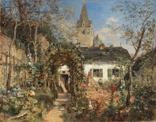 Emil Jakob Schindler — Pfarrgarten in Weissenkirchen an der Donau, 1879