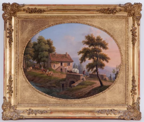 Jean Louis Pierre Faure — Paysage de campagne au soleil couchant