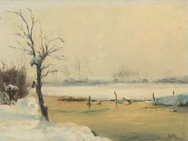 Hippolyte-Camille Delpy — Verschneite Flusslandschaft