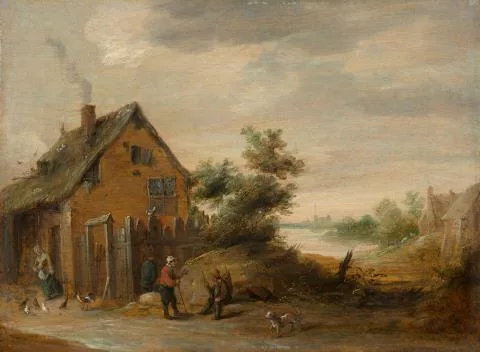 Thomas van Apshoven — Figuren vor einem Bauernhaus