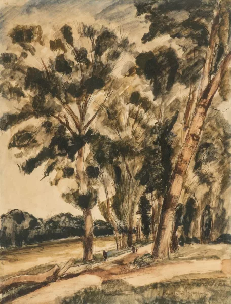 André Dunoyer de Segonzac — Les arbres au bord du canal