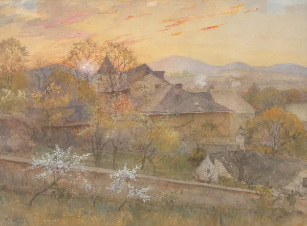 Emil Czech — Landschaft mit Sonnenuntergang