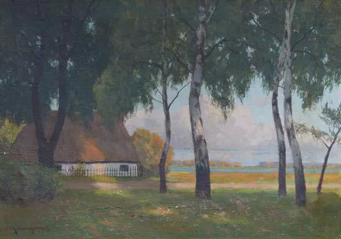 Paul Müller-Kaempff — Cabanes derrière les bouleaux