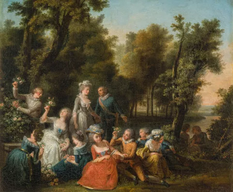 Jacques-Philippe Caresme — Fête galante dans un parc, 1787