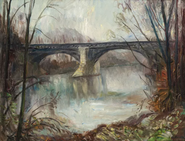 Charles Camoin — "Le Pont de chemin de fer de Chatou en hiver"