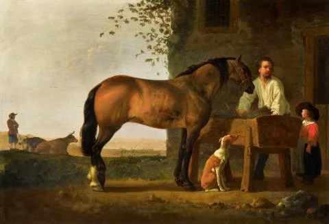 Albert Cuyp — Cheval près d’un abreuvoir