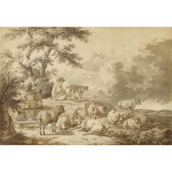 Saverio Dalla Rosa — Landscape with a resting shepherd