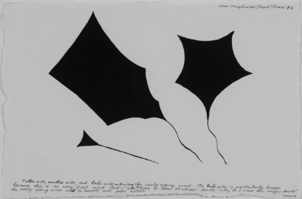 Nedko Solakov — Father-kite, mother-kite, and baby-kite..., aus "Complicated (Stupid) Stories" 6, 2006