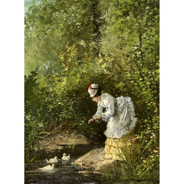 Pierre-Marie Beyle — Elegante Dame am Ententeich.
