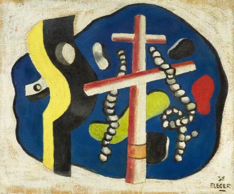 Fernand Léger — Deux cordages sur fond bleu