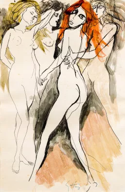Renato Guttuso — Quatre nus féminins