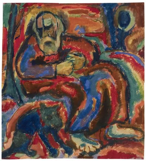 Eberhard Viegener — Bärtiger mit Hund