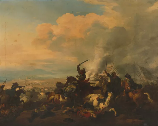 Jan Van Huchtenburg — Attribué à Huchtenburgh, Jan van — zugeschrieben Schlachtenszene