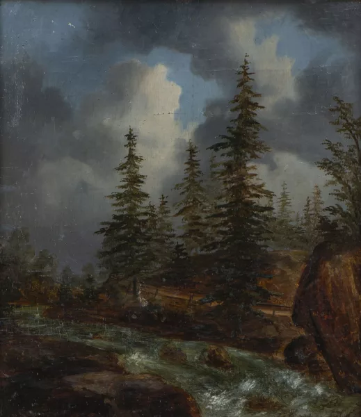 Marcus Larson — Markus LARSSON (1825-1864) (attr. à), 'Le Torrent', huile