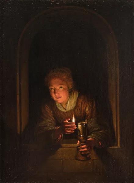 Gérard Dou — Kopie Junge Frau mit einer Lampe
