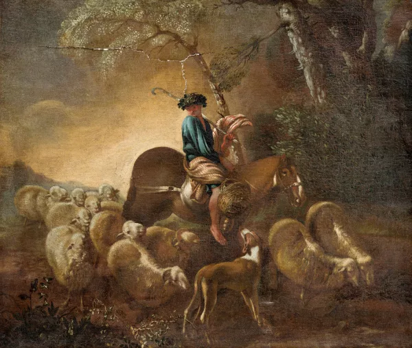 Giovanni Benedetto Castiglione — Suiveur de Giovanni Benedetto Castiglione — Berger à cheval