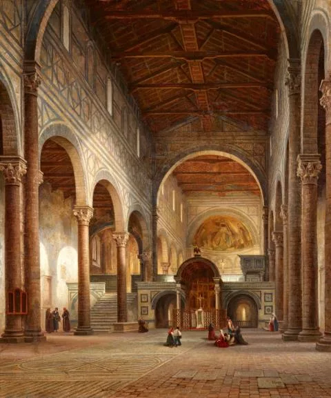 Julius Eduard Wilhelm Helfft — Innenansicht der Kirche San Miniato al Monte in Florenz