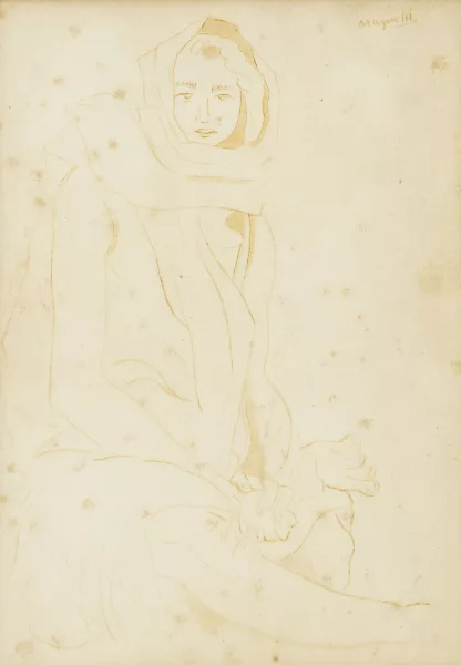 Alberto Magnelli — Young woman with a scarf