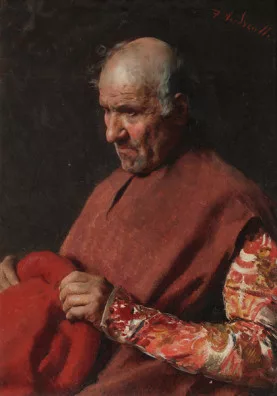 Federico Andreotti — Porträt eines Mannes in historischem Gewand