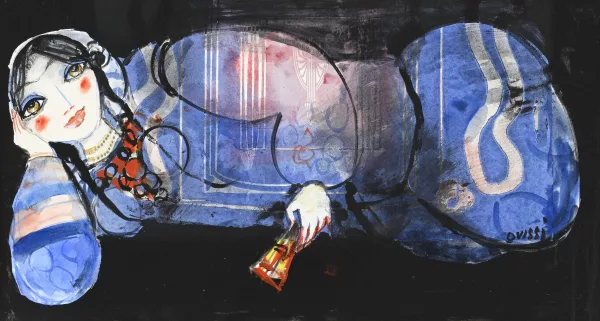 Nasser Ovissi — Femme à l'éventail,