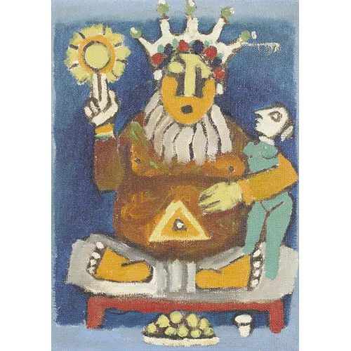 Maqbul Fida Husain — Sitzender Buddha.