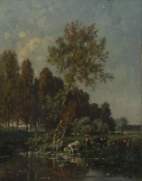 Alexandre René Veron — Paysage de France avec vaches
