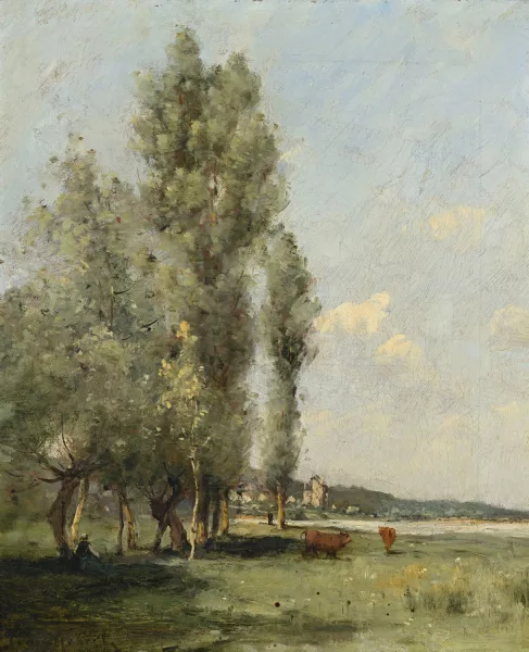 Paul Désiré Trouillebert — Paysage de campagne animé,