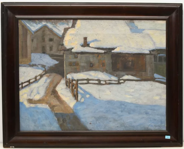 Raffaele De Grada — Verschneites Dorf