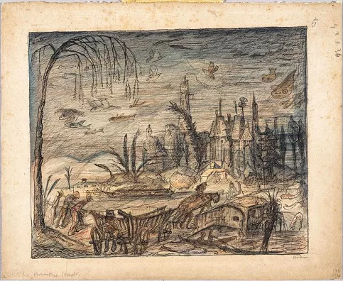 Alfred Kubin — Die versunkene Stadt, 1920