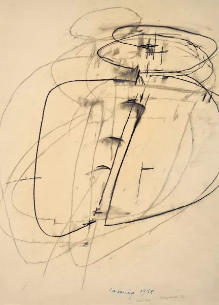 Maria Lassnig — Zweigeteiltes Ich, 1958