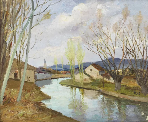 Marcel Dyf — La Mauldre au début du printemps