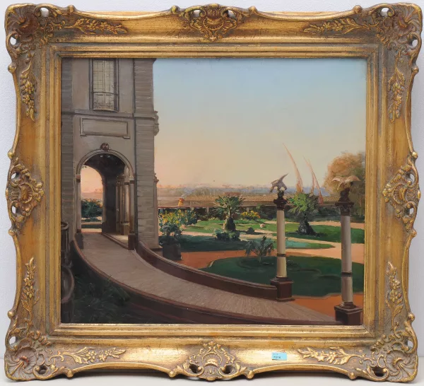 Gustav Rienäcker — Blick in den Garten einer Villa in Ägypten