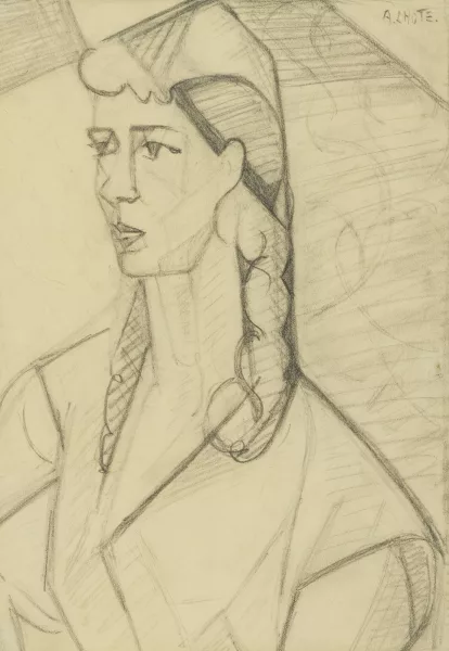 André Lhote — Portrait cubiste de jeune fille aux tresses